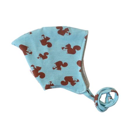 Gorrito para bebé de ardillas en marrón y azul
