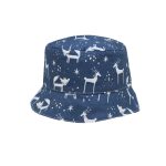 Gorro reversible de zorros y renos en azul