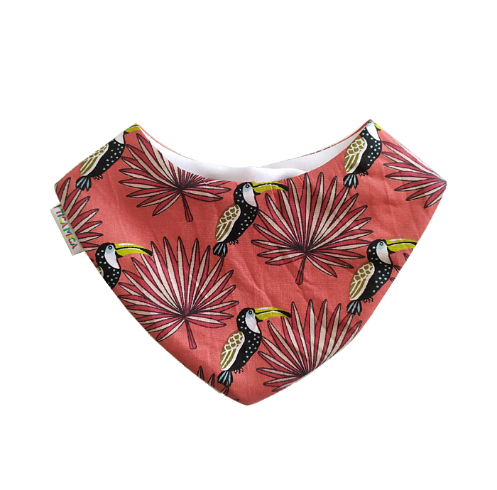 pitet-tucans Babero absorbente de tucanes en rojo