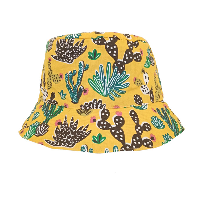 Gorro reversible de cactus en amarillo Gorro reversible de cactus en amarillo