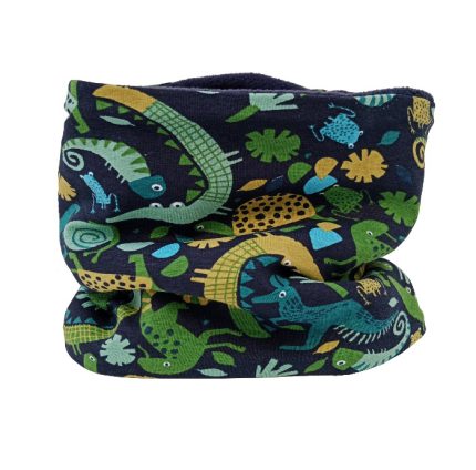 Cuello polar en azul y verde de animales salvajes