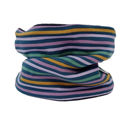 Cuello polar rayado en tonos lila y azul