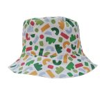 Gorro reversible collage en verde y blanco