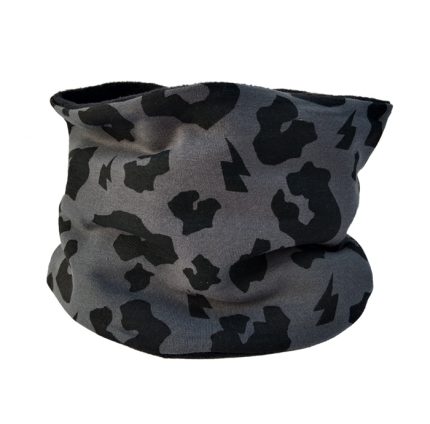 Cuello polar animal print gris y negro