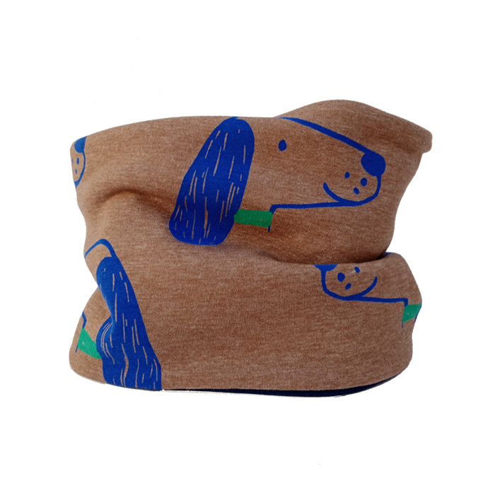 Cuello polar de perros en azul y marrón Cuello polar Dog Love - Imagen 1