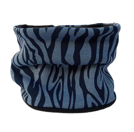 Cuello polar de rayas de zebra en azul