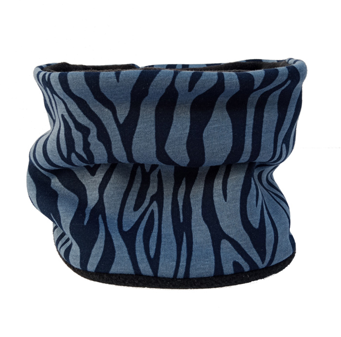 Cuello polar de rayas de zebra en azul Cuello polar de rayas de zebra en azul