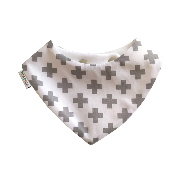 Babero absorbente gris y blanco Babero absorbente gris y blanco