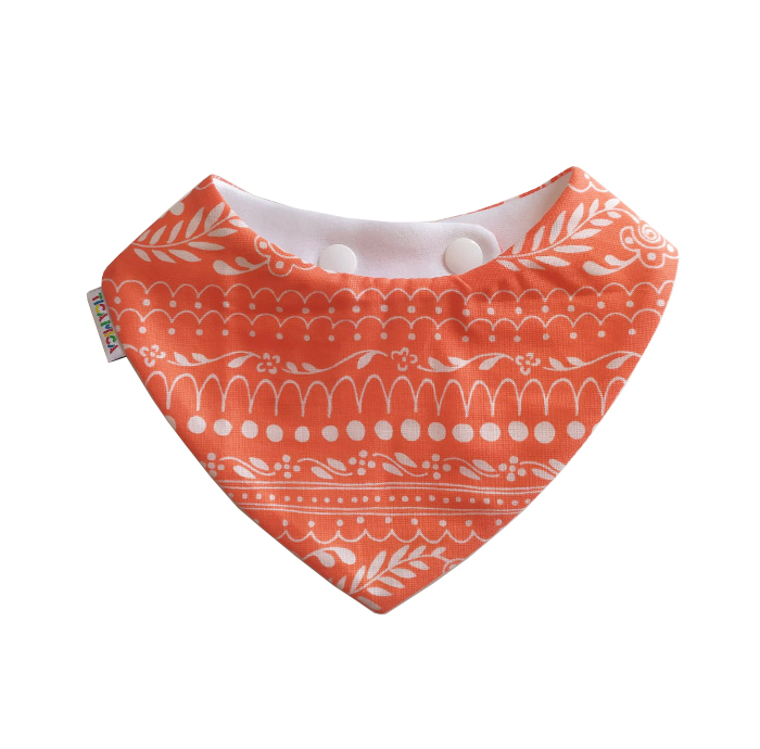Babero absorbente naranja Babero absorbente de motivos florales en naranja